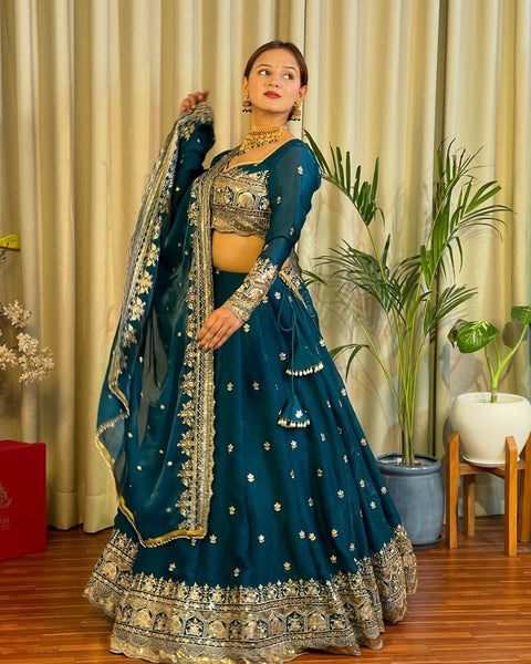 Georgette Heavy sequence and Embroidery work lehenga choli