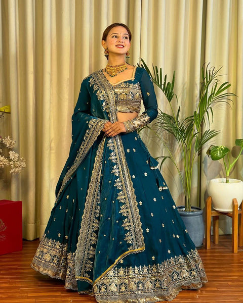 Georgette Heavy sequence and Embroidery work lehenga choli