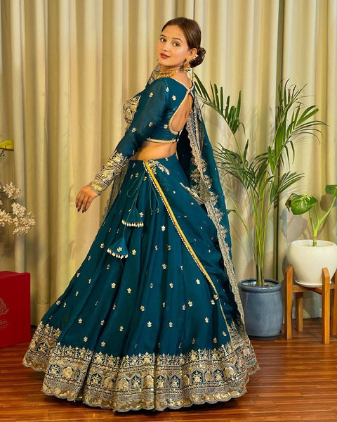Georgette Heavy sequence and Embroidery work lehenga choli