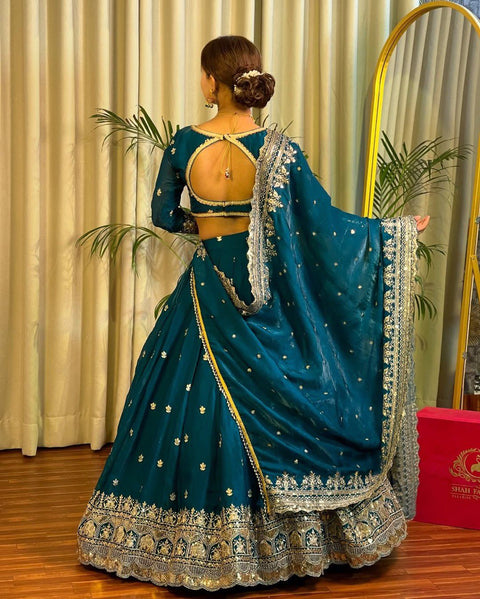 Georgette Heavy sequence and Embroidery work lehenga choli