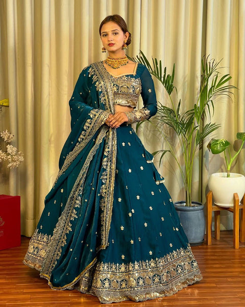 Georgette Heavy sequence and Embroidery work lehenga choli