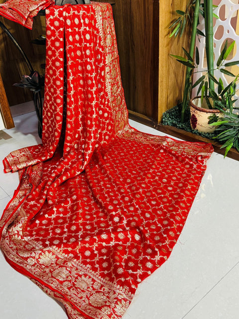 Viscose Georgette Jacquard Butti saree