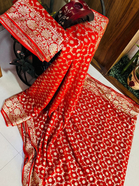 Viscose Georgette Jacquard Butti saree