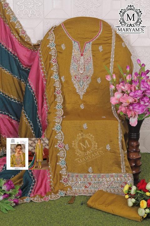 Floral Yoke Design Regular Thread Work Chanderi Silk Kurti With Trousers & dupatta