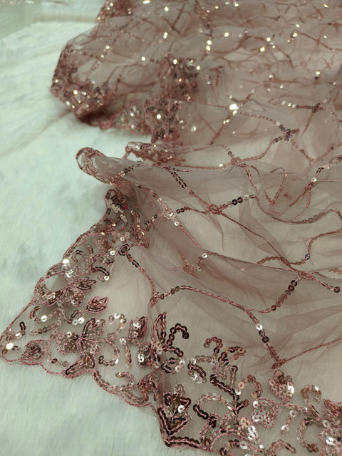 BOLLYWOOD DESIGNER SEQUINS NET SAREE