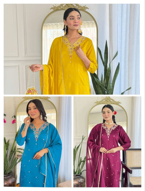 Pakistani Chanderi Festive Designer Suit