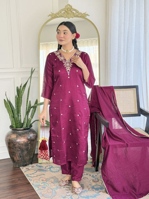 Pakistani Chanderi Festive Designer Suit