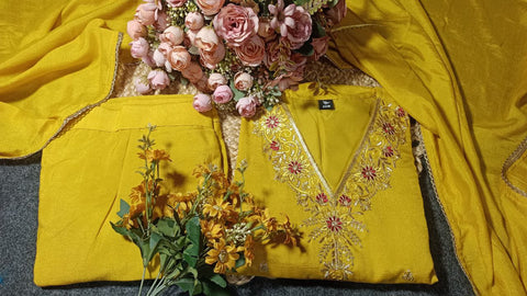 Pakistani Chanderi Festive Designer Suit