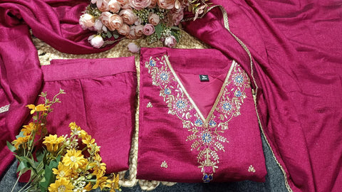 Pakistani Chanderi Festive Designer Suit