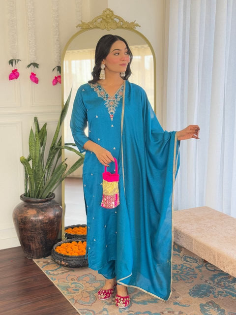 Pakistani Chanderi Festive Designer Suit