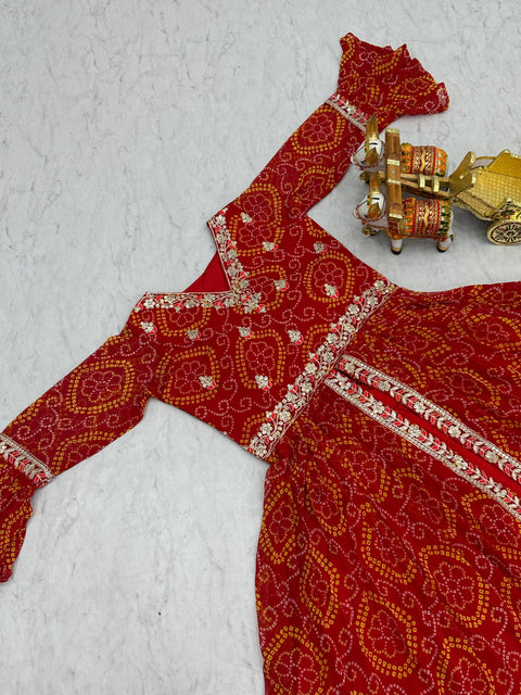 Heavy Embroidery Work Choli with Attached Shrug and Lehenga