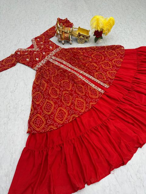Heavy Embroidery Work Choli with Attached Shrug and Lehenga