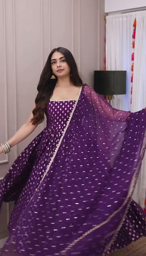 Heavy Anarkali Gown With Dupatta