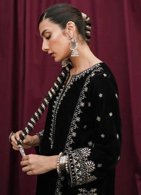 New Designer Collection in Velvet With Heavy Embroidery Work Stitched Suit