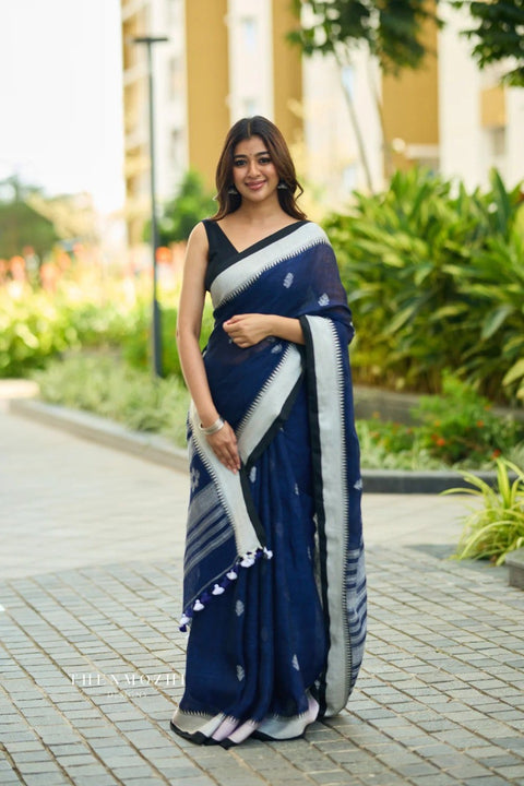 Premium Quality Traditional Linen Jamdani Saree