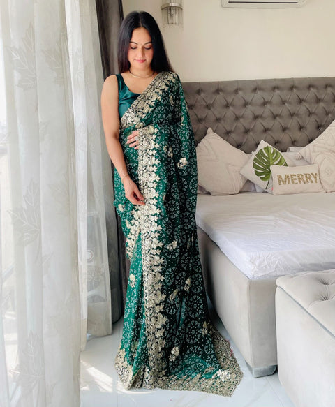 Beautiful soft viscose weaving georgette saree