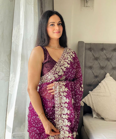 Beautiful soft viscose weaving georgette saree