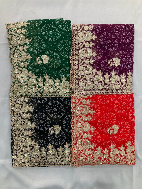 Beautiful soft viscose weaving georgette saree