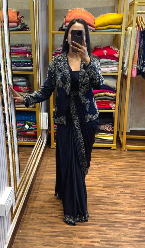 sequin saree party wear sequence blouse