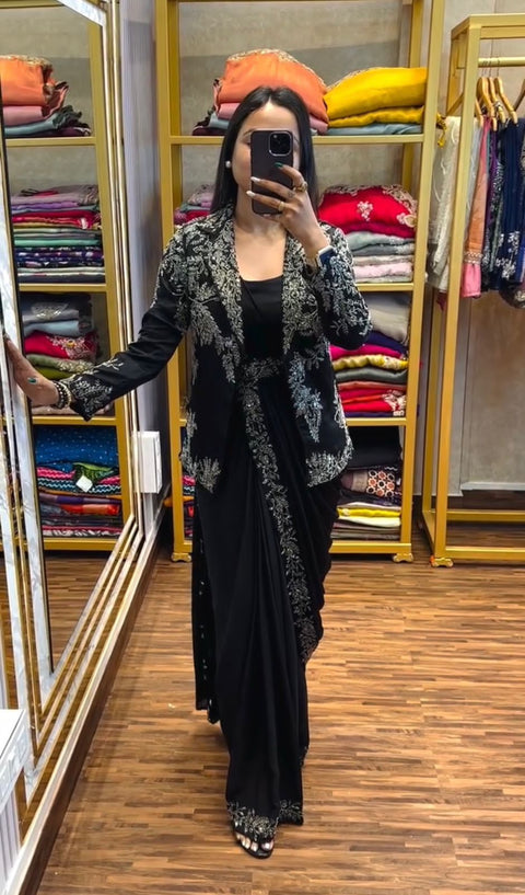 sequin saree party wear sequence blouse