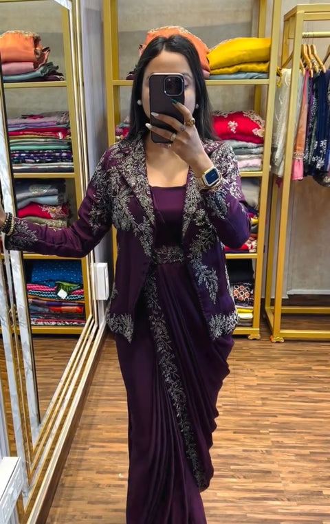 sequin saree party wear sequence blouse