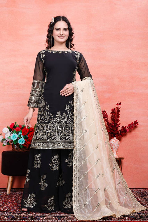 New Designer Collection in Pure Velet With Heavy Embroidery Work Stitched Suit
