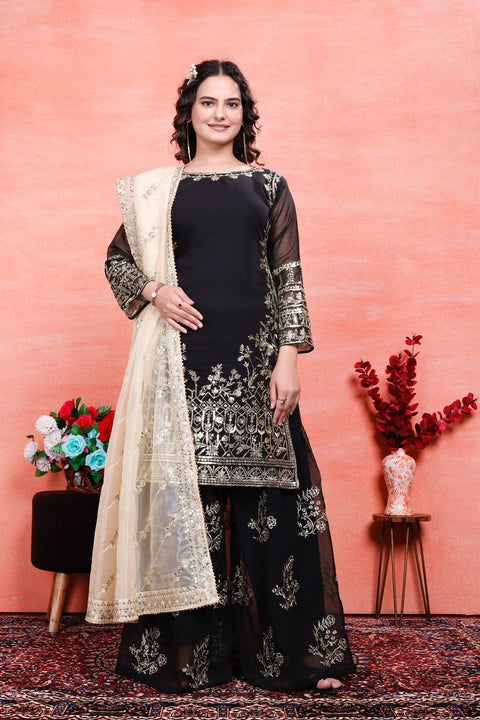 New Designer Collection in Pure Velet With Heavy Embroidery Work Stitched Suit