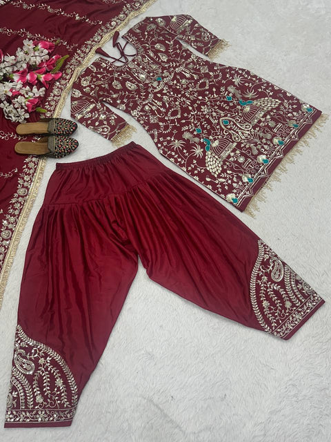 New Designer Collection in Pure Georgette With Heavy Embroidery Work Stitched Suit