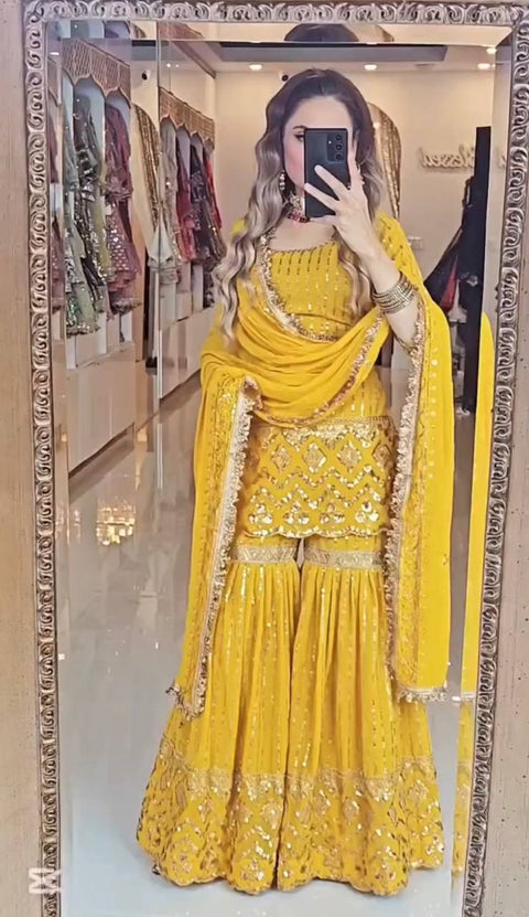 Trendy Women Kurti Sharara With Dupatta Suit
