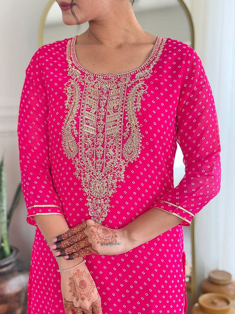 Stylish Fashion Embroidered Kurti, Trouser/Pant & Dupatta Suit