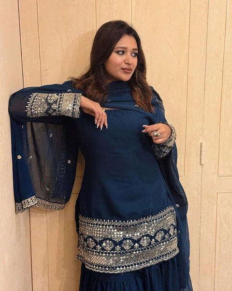 NEW DESIGNER WEAR HEAVY EMBROIDERED SEQUINS WORK