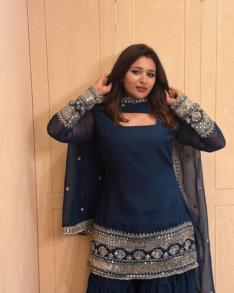 NEW DESIGNER WEAR HEAVY EMBROIDERED SEQUINS WORK