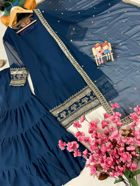 NEW DESIGNER WEAR HEAVY EMBROIDERED SEQUINS WORK