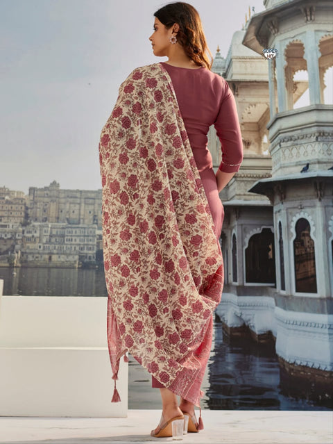 Premium Cotton Kurti Pant With Dupatta Suit