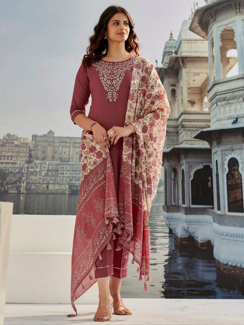 Premium Cotton Kurti Pant With Dupatta Suit