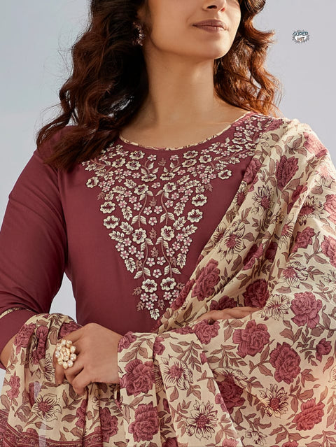 Premium Cotton Kurti Pant With Dupatta Suit