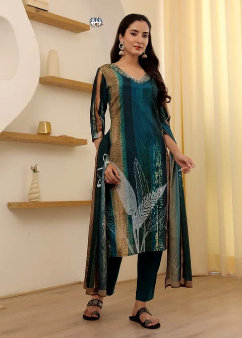 designer magenta printed kurti suit