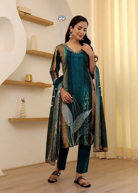 designer magenta printed kurti suit
