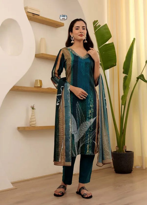 designer magenta printed kurti suit