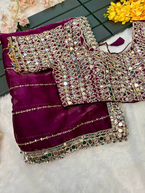 DESIGNER PARTYWERE GEORGETTE EMBROIDERY FANCY MIRROR WORK