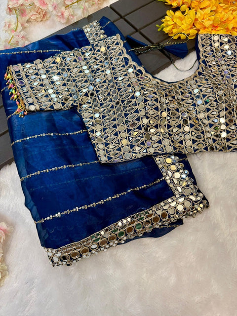 DESIGNER PARTYWERE GEORGETTE EMBROIDERY FANCY MIRROR WORK