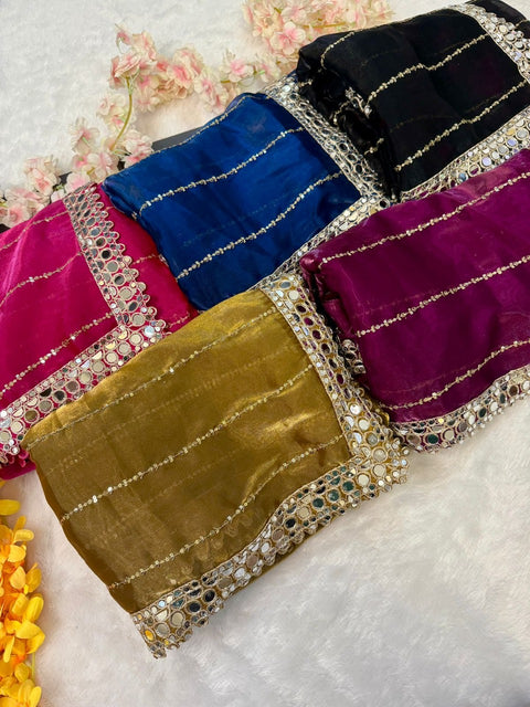DESIGNER PARTYWERE GEORGETTE EMBROIDERY FANCY MIRROR WORK
