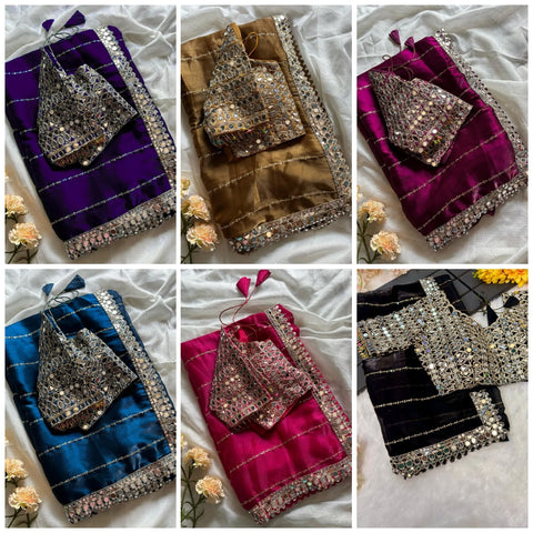 DESIGNER PARTYWERE GEORGETTE EMBROIDERY FANCY MIRROR WORK