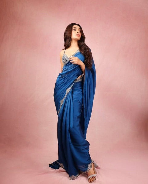 Pure soft organza silk saree with beautiful viscose thread embroidery work