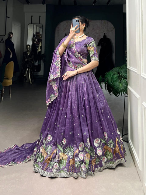 Beautiful Georgette Lehenga with Sequins and embroidery With Original Mirror Work