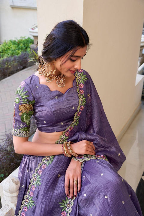 Beautiful Georgette Lehenga with Sequins and embroidery With Original Mirror Work