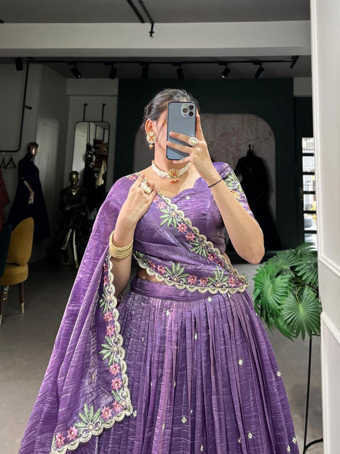 Beautiful Georgette Lehenga with Sequins and embroidery With Original Mirror Work