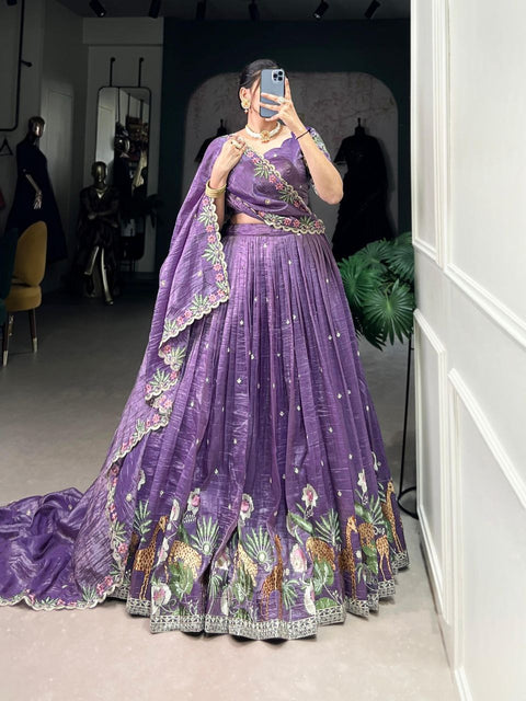 Beautiful Georgette Lehenga with Sequins and embroidery With Original Mirror Work