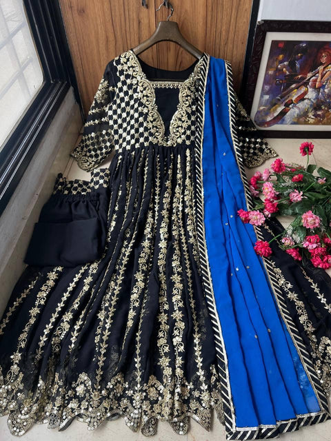 New Designer Collection in Pure Georgette With Heavy Embroidery Work Stitched Suit