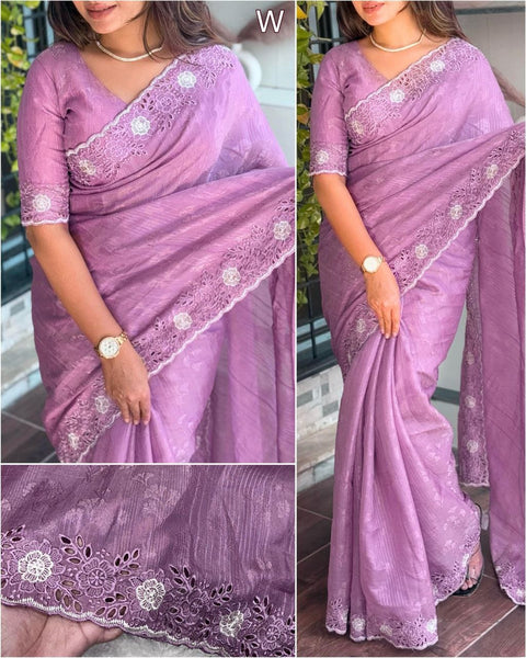Beautiful Designer Party Wear Kangana Pure Rangeen Silk Saree